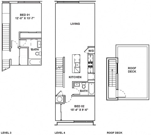 Floor plan for 2 beds, 2 baths, 1113 sqft